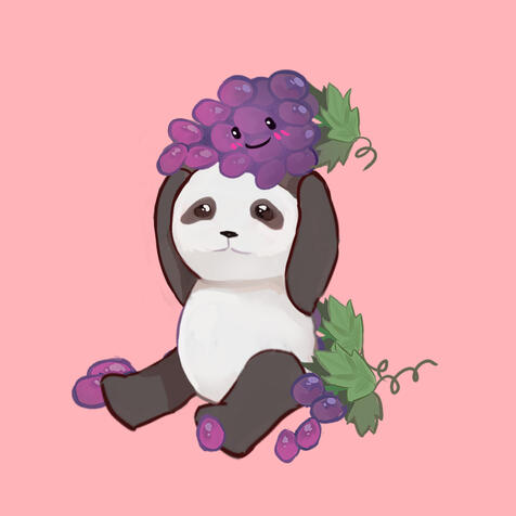 Panda and Grapes